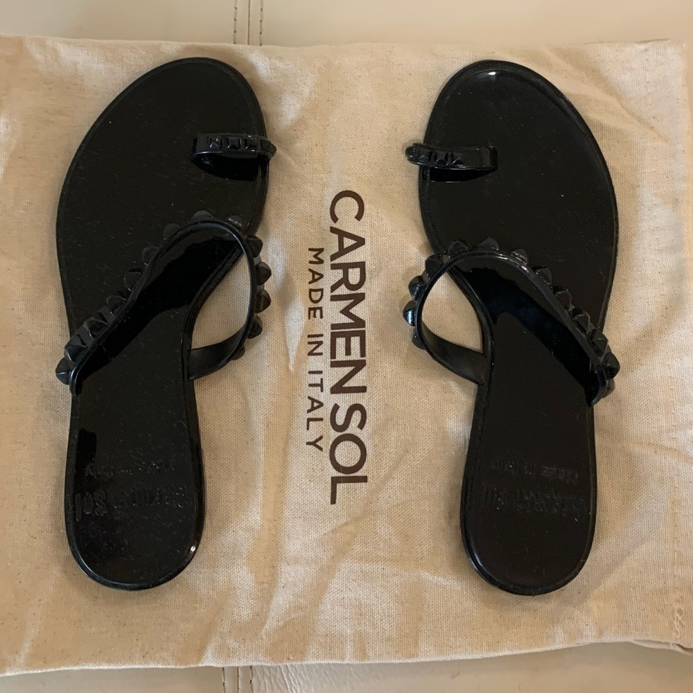 Carmen Sol Jelly Sandals Black